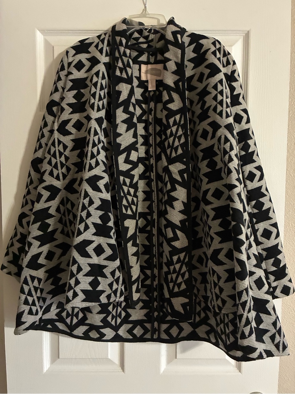 Forever 21 Black and Gray Aztec Knit Poncho